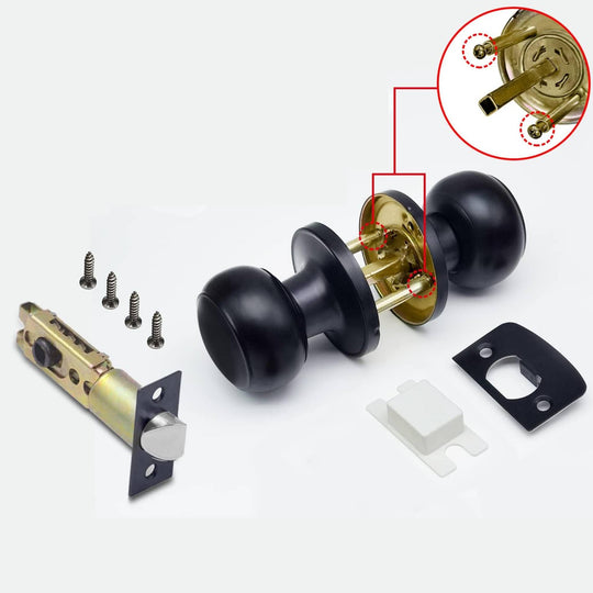 Passage Door Knob – Matte Black Finish