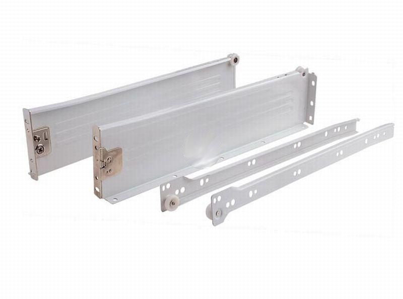 Pack of 10 Metal Box Drawer Sides/Kitchen Roller Runners White 16" - 20" Slides