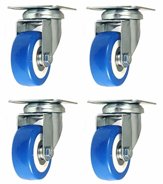 2" Polyurethane Blue Caster Plate Wheel