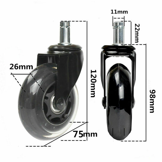 3" Office Chair Caster Heavy Duty (Set of 5)