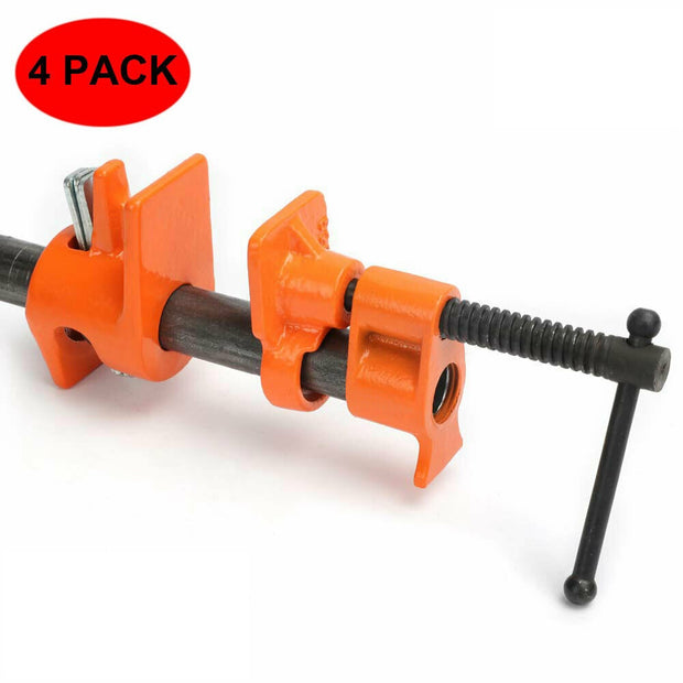 4 Pack of 1/2" Wood Gluing Pipe Clamp Set Heavy Duty PRO