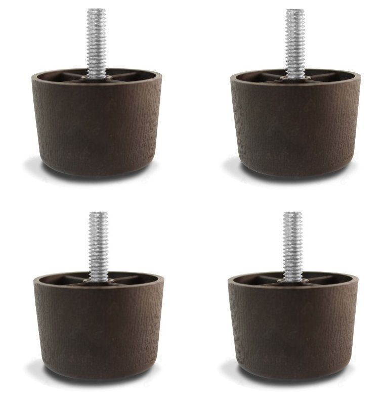 4-Pack 1 1/2" Universal Brown Plastic Furniture Legs
