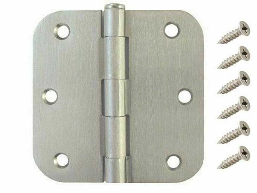 3.5" Satin Nickel Interior Door Hinges with 5/8" Radius Hinge [Value Pack]