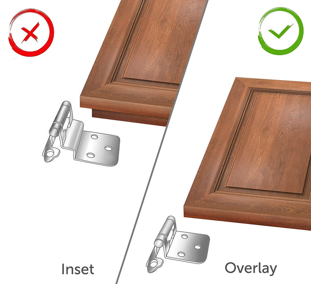 Self Closing Overlay Flush Chrome Cabinet Hinges