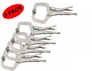 5 Pack of 11" Locking C-Clamp Pliers With Swivel Pads Welding Vise Clamps Holding