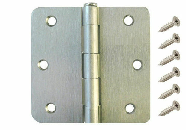 3.5" Satin Nickel Interior Door Hinges with 1/4" Radius Hinge [Value Pack]