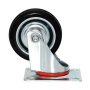 3" Swivel Caster Wheels Rubber Base with Top Plate
